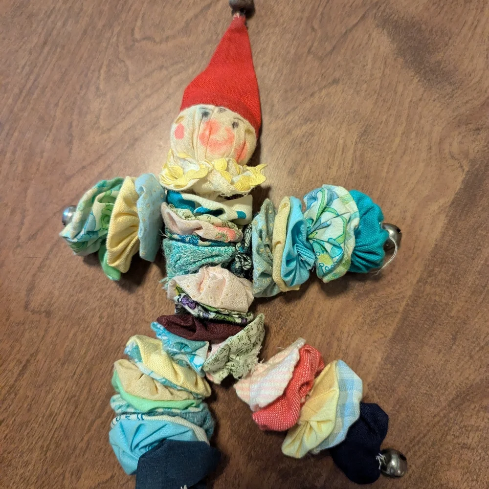 3 vintage (60s) stuffed toys- teddy bear, rabbit, handmade yo-yo clown doll - Picture 2 of 7